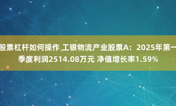 股票杠杆如何操作 工银物流产业股票A：2025年第一季度利润2514.08万元 净值增长率1.59%