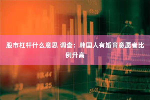 股市杠杆什么意思 调查：韩国人有婚育意愿者比例升高